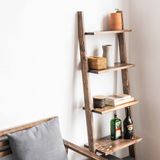  Kệ thang gỗ nâu rustic 5 tầng 