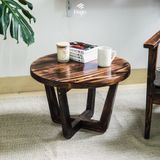  Bàn trà tròn ngồi cafe gỗ thông tự nhiên Fego phong cách cổ điển dành cho phòng khách 