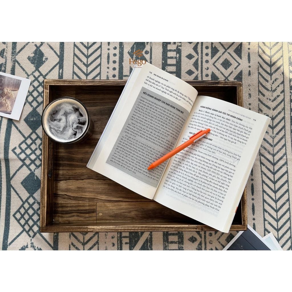  Khay gỗ thông tự nhiên FEGO có tay cầm để decor, trang trí, đựng đồ ăn, mỹ phẩm 