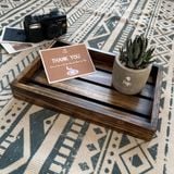  Khay gỗ thông tự nhiên FEGO có tay cầm để decor, trang trí, đựng đồ ăn, mỹ phẩm 