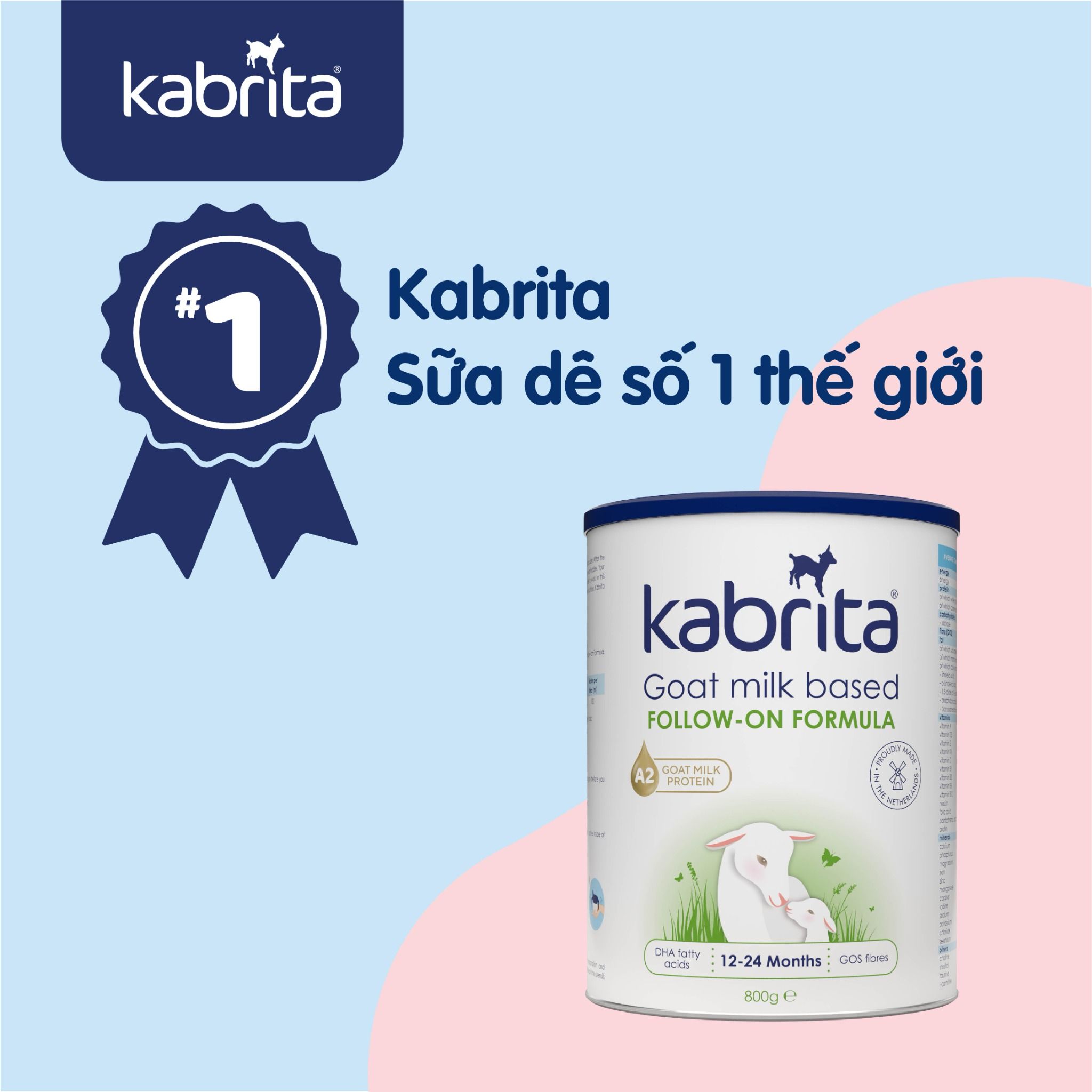  Sữa dê Kabrita số 3 (>24 tháng) - Thùng 6 lon 800g 