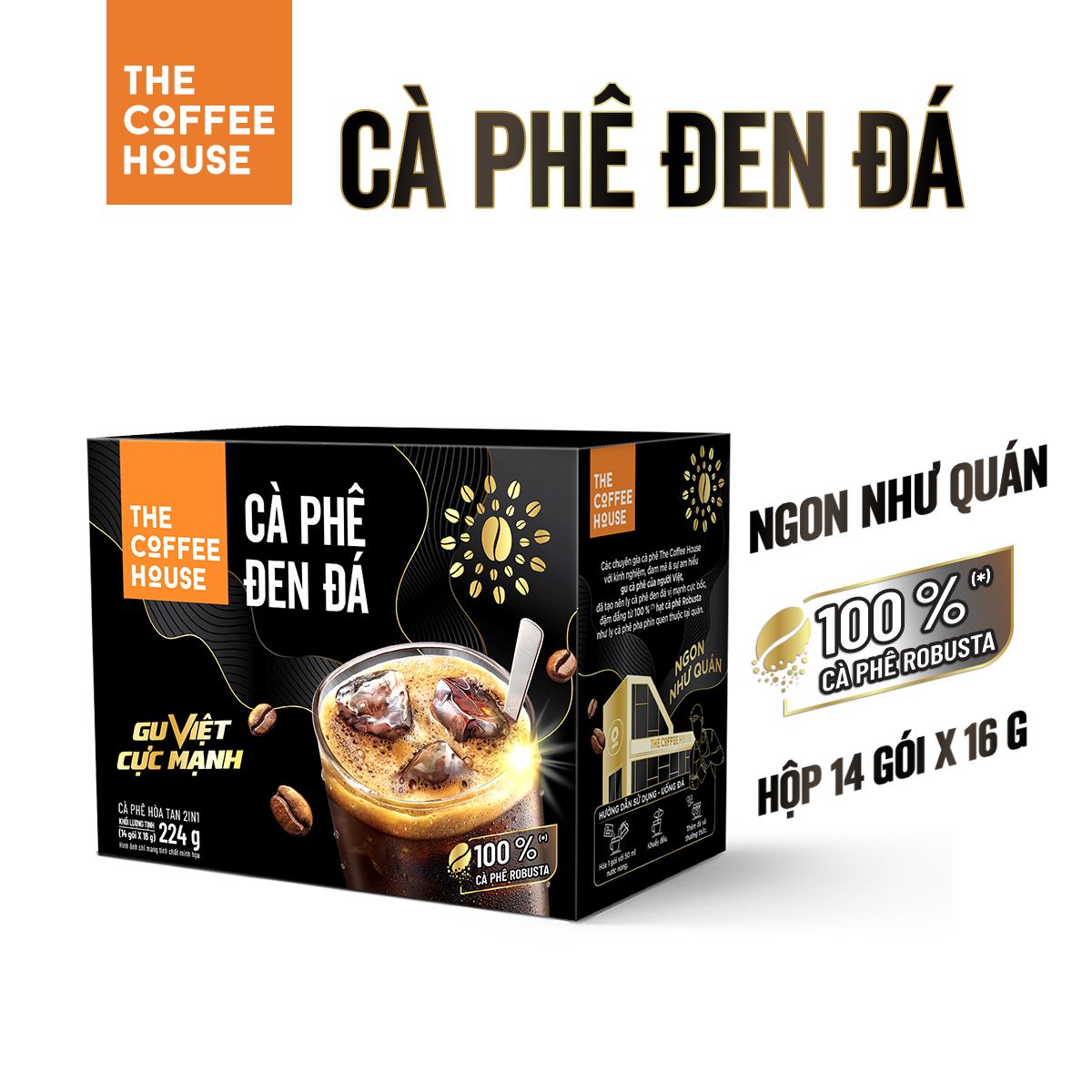 Hộp cà phê đen đá The Coffee House (Hộp 14 gói x 16 g) Shop