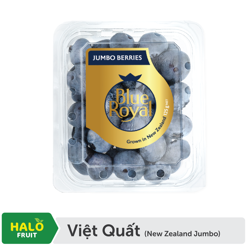  Việt Quất New Zealand Jumbo (Thùng 12 hộp 125gr) - Halo Fruit 