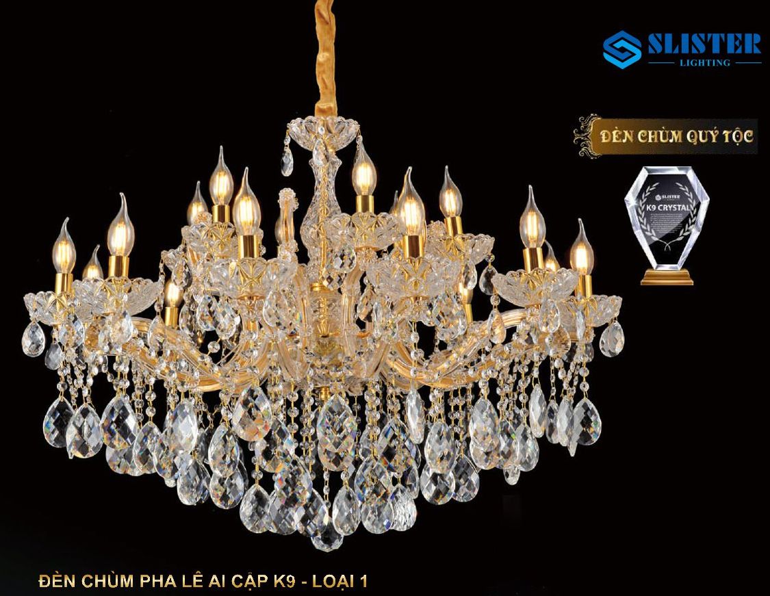 Đèn chùm pha lê nến 102-12+6