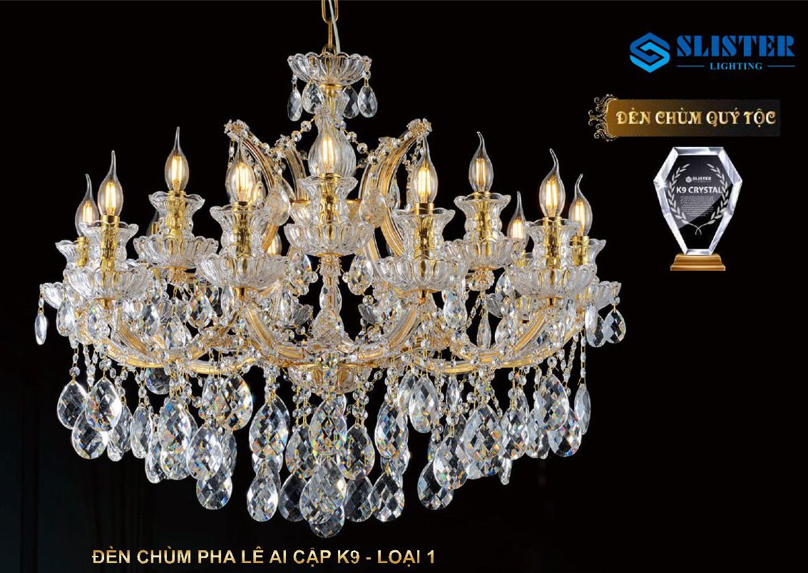 Đèn chùm pha lê nến 124-10+5