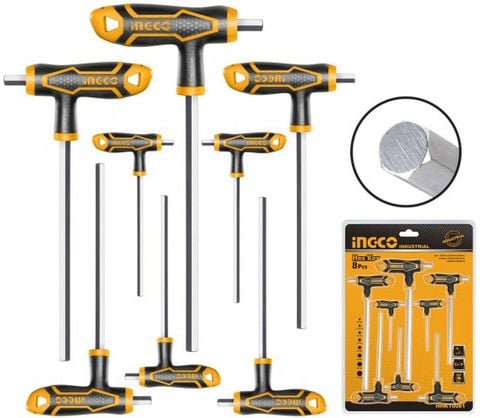  Bộ 8 chìa lục giác cầm tay chữ T HHKT8081 INGCO 