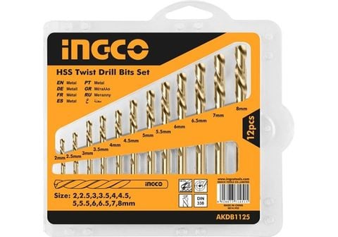  Bộ 12 mũi khoan AKDB1125 INGCO 