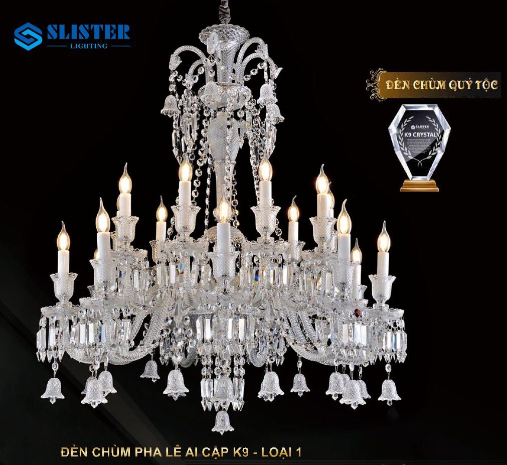 Đèn chùm pha lê nến 499-9+9