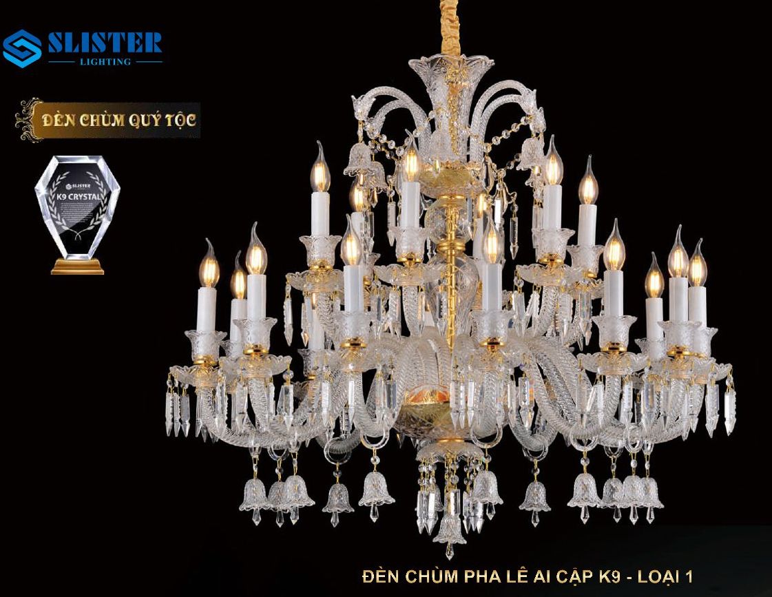 Đèn chùm pha lê nến 6002-12+6