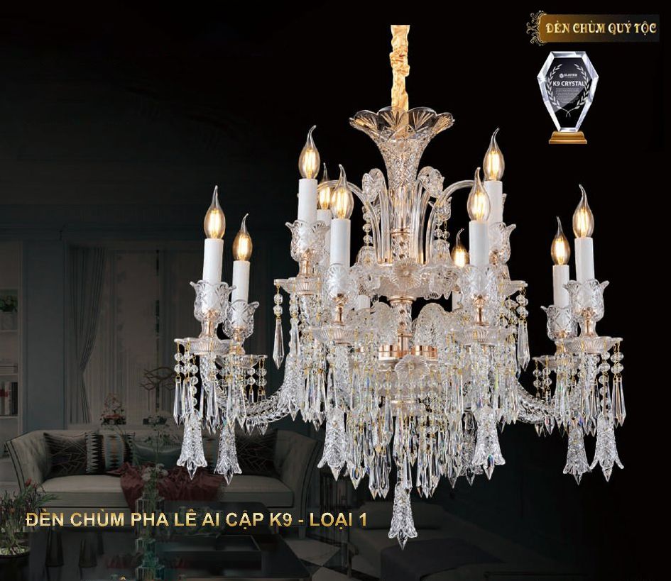 Đèn chùm pha lê nến 6608-8+4