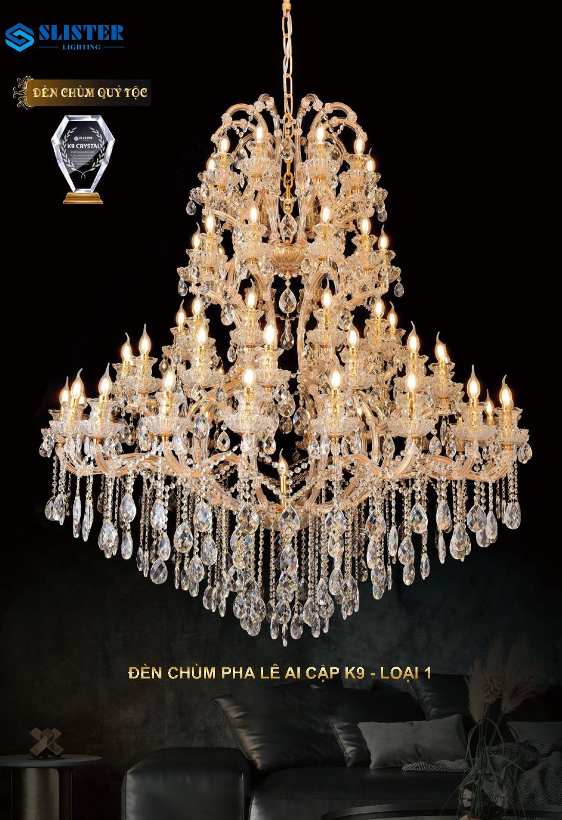 Đèn chùm pha lê nến 791-71