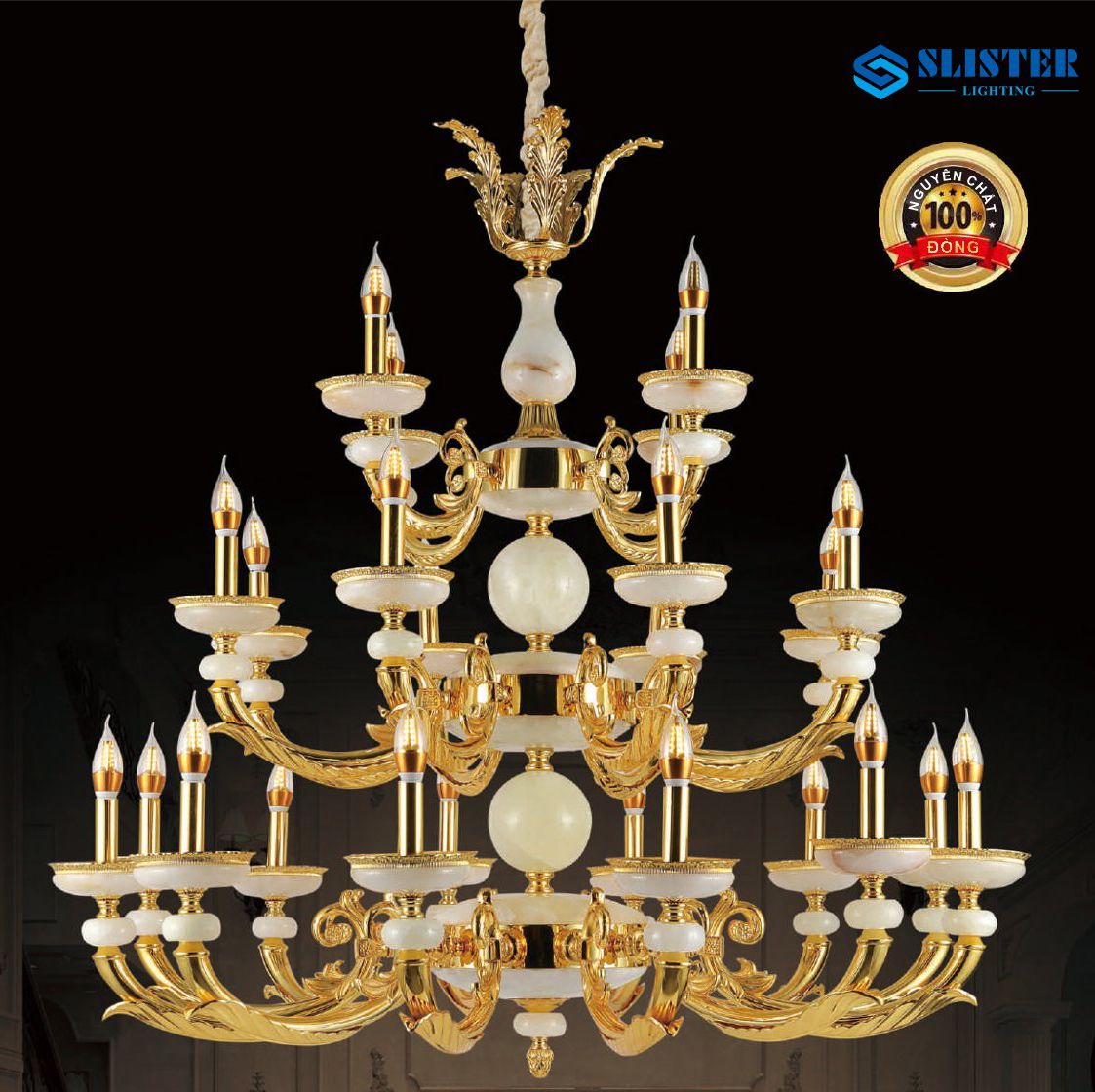 Đèn chùm đồng 8006/12+8+4