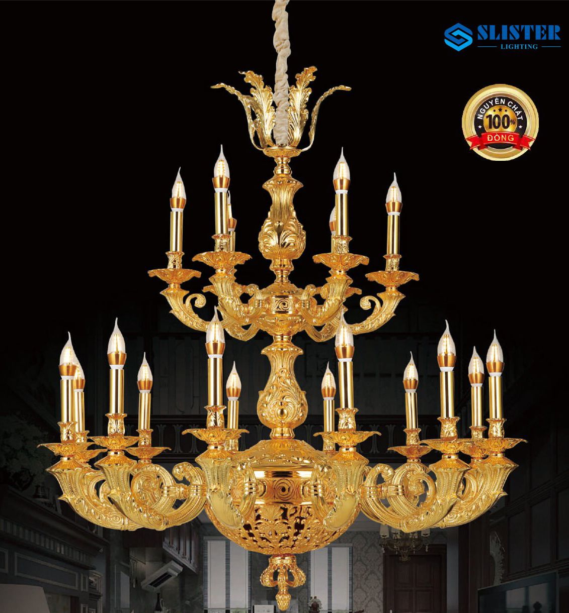 Đèn chùm đồng 8008/12+6