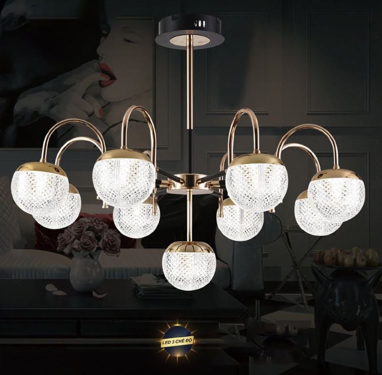 Đèn chùm led 9073/8+1