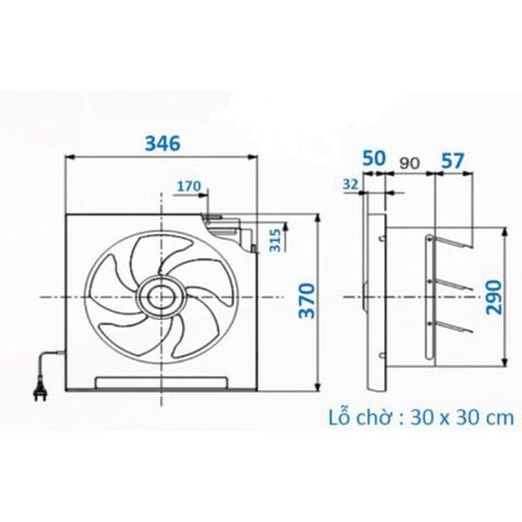  QUẠT ỐP TƯỜNG EX-25SH5T 