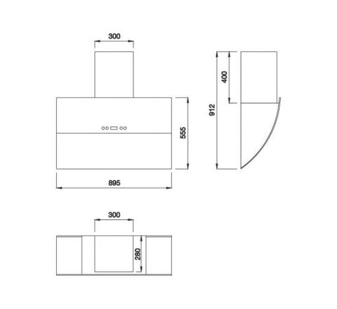  Máy hút khử mùi áp tường Malloca MC9039W 