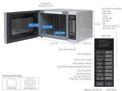  Lò vi sóng inverter Panasonic PALM-NN-ST651MYUE 