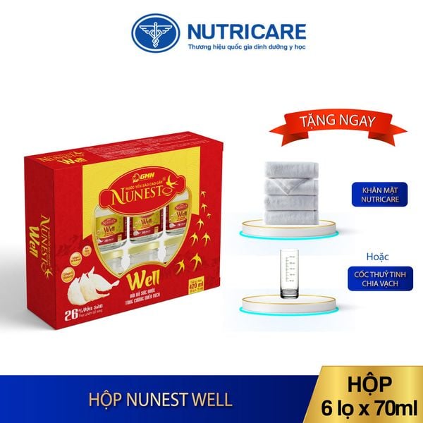  Hộp nước Yến sào cao cấp Nunest Well (6 lọ x 70ml) 