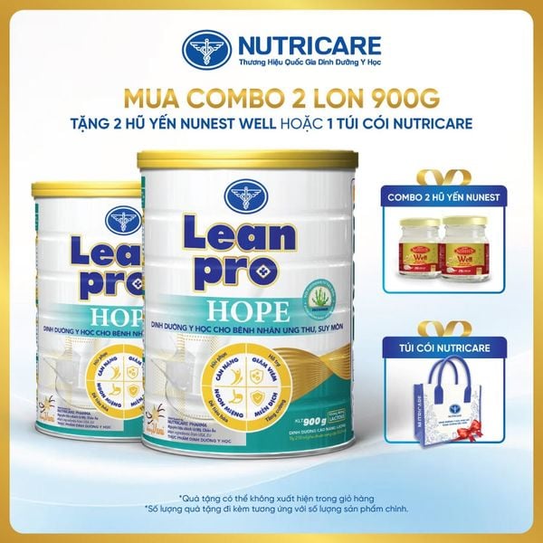  Combo 02 lon thực phẩm dinh dưỡng y học Leanpro Hope 900g 