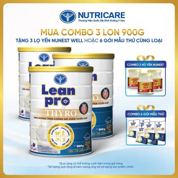  Combo 03 lon thực phẩm dinh dưỡng y học Leanpro Thyro 900g 