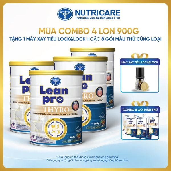  Combo 04 lon thực phẩm dinh dưỡng y học Leanpro Thyro 900g 