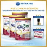  Combo 04 lon thực phẩm dinh dưỡng y học Nutricare Cerna 900g 