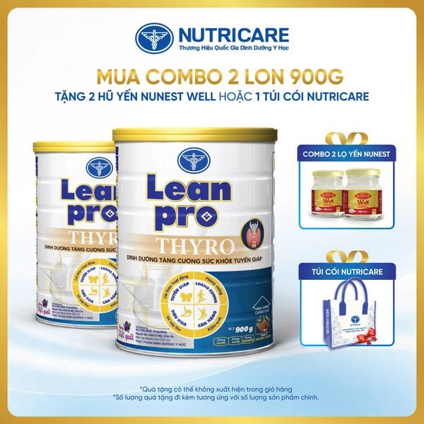  Combo 02 lon thực phẩm dinh dưỡng y học Leanpro Thyro 900g 