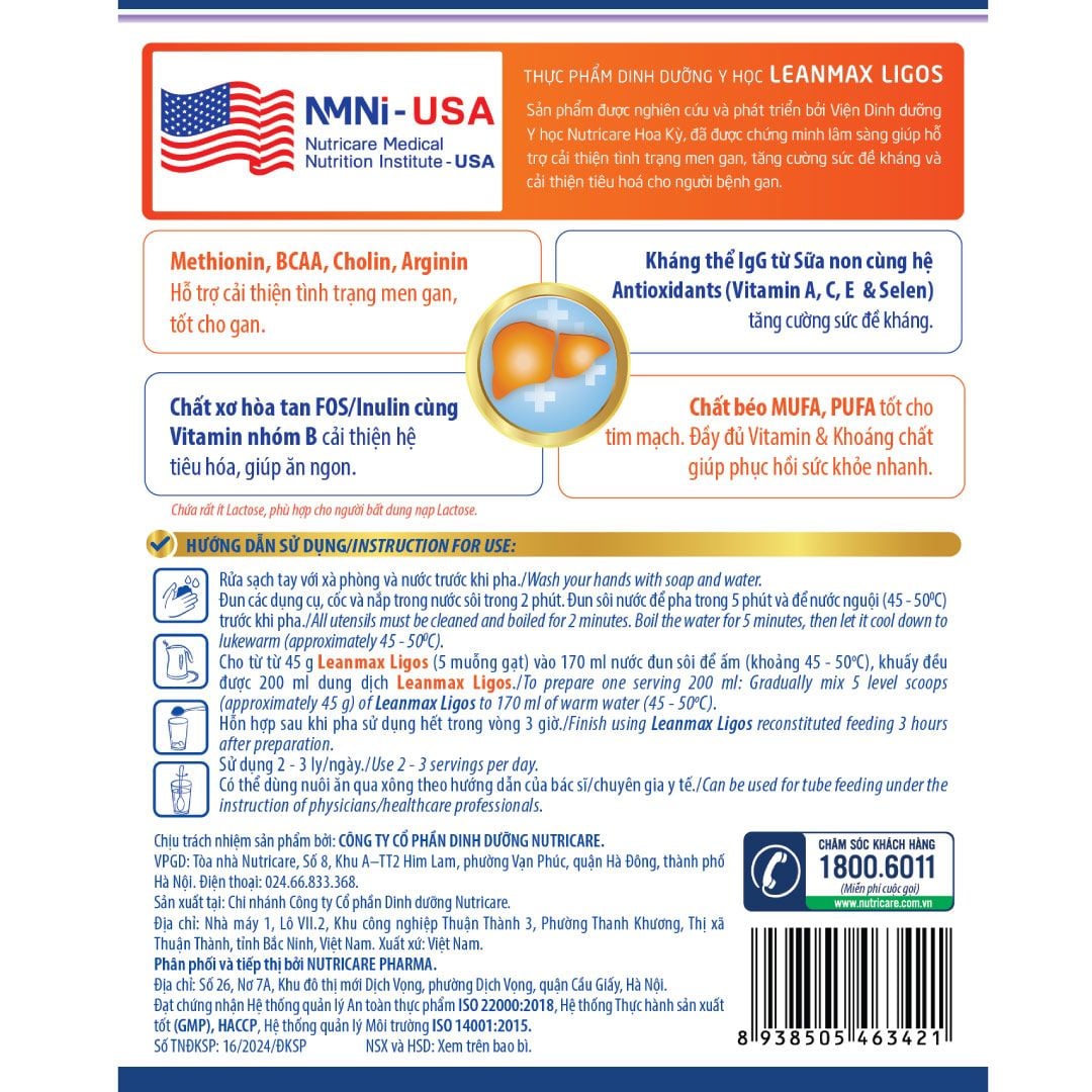  Thực phẩm dinh dưỡng y học Leanmax Ligos 400g 