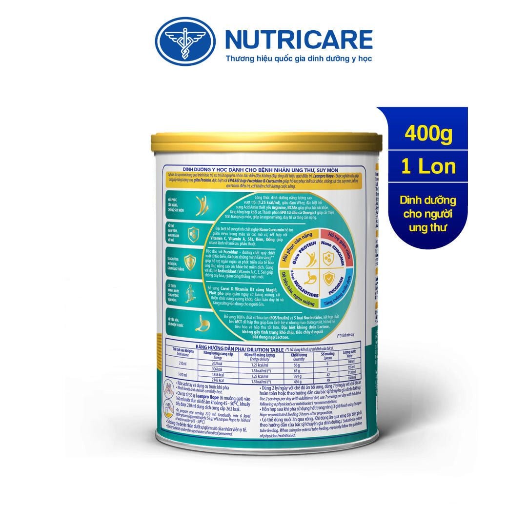  Thực phẩm dinh dưỡng y học Leanpro Hope 400g 