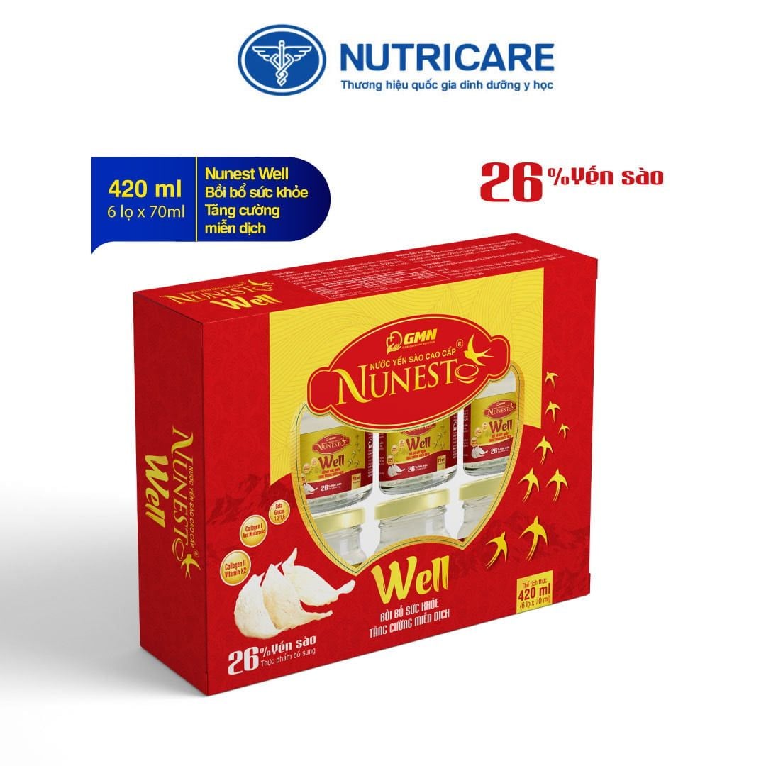  Hộp nước Yến sào cao cấp Nunest Well (6 lọ x 70ml) 