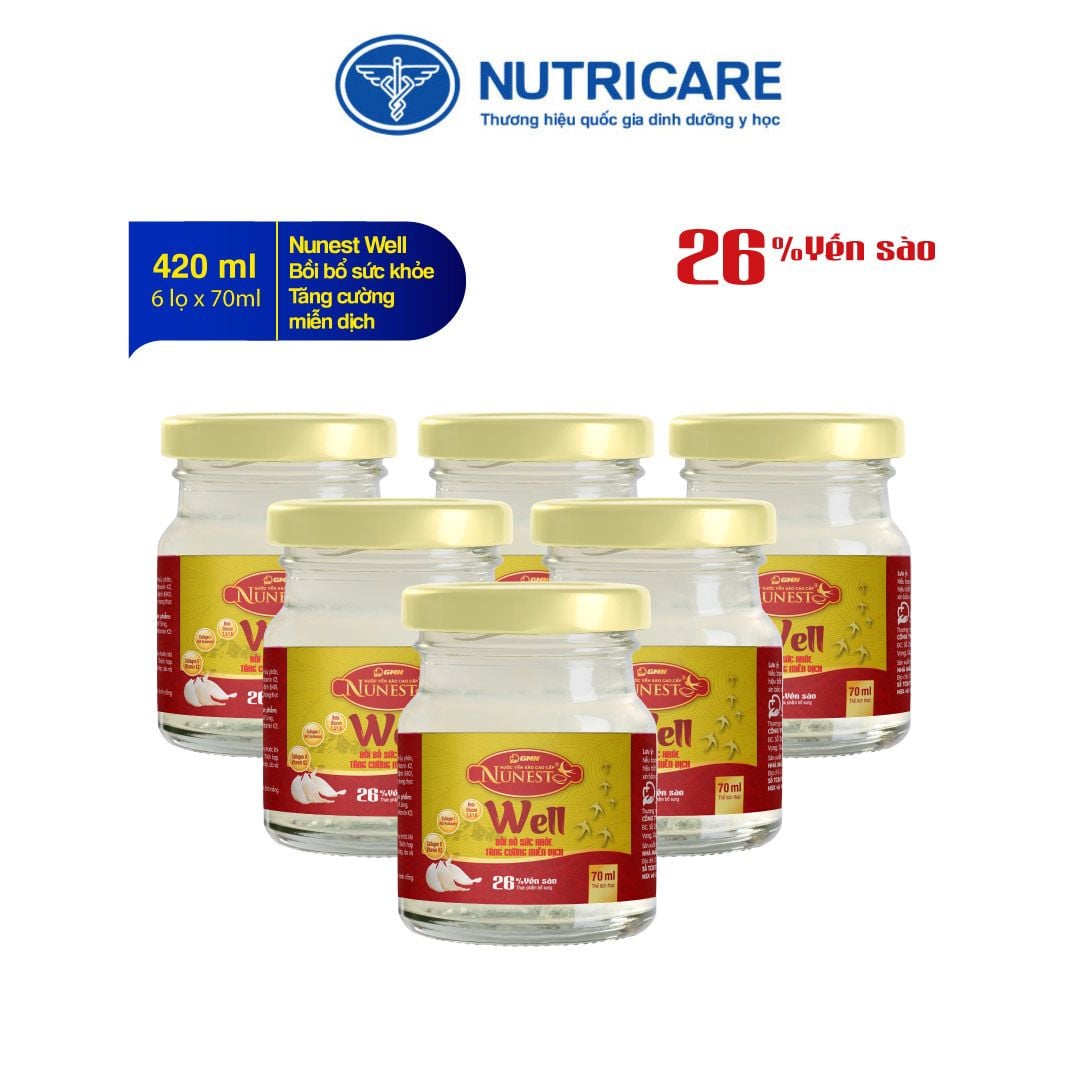  Hộp nước Yến sào cao cấp Nunest Well (6 lọ x 70ml) 