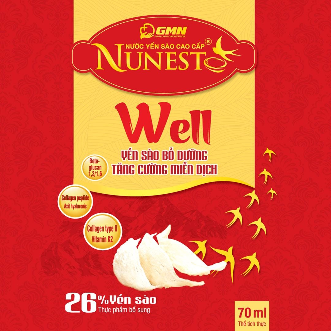  Hộp nước Yến sào cao cấp Nunest Well (6 lọ x 70ml) 