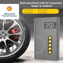 Bộ bơm lốp xe 4in1 chính hãng Shell (Kích bình, bơm lốp, sạc dự phòng) Bảo hành 2 năm đổi mới