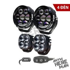 COMBO Trợ sáng 2 đèn Tun X7 + 2 đèn Tun 40N + bộ nút passing nhỏ gọn