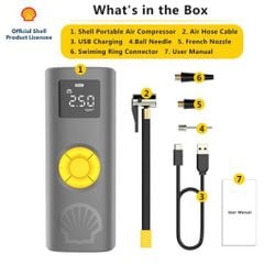 Bơm lốp cầm tay Shell chính hãng (pin 4.000mAh) Bảo hành 2 năm