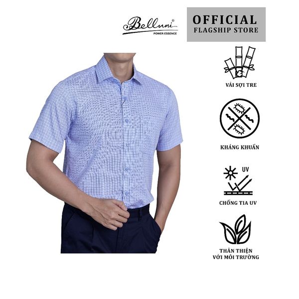  Áo sơ mi nam ngắn tay BELLUNI vải sợi tre - ABN.BP.BE 238 