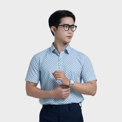  Áo Sơ mi nam ngắn tay cao cấp BELLUNI vải sợi lá - ABN.LP.BE 306 