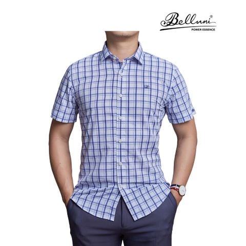 Áo sơ mi nam ngắn tay cao cấp slimfit BELLUNI vải sợi chuối trẻ trung năng động - ANS.BAN.BE.1