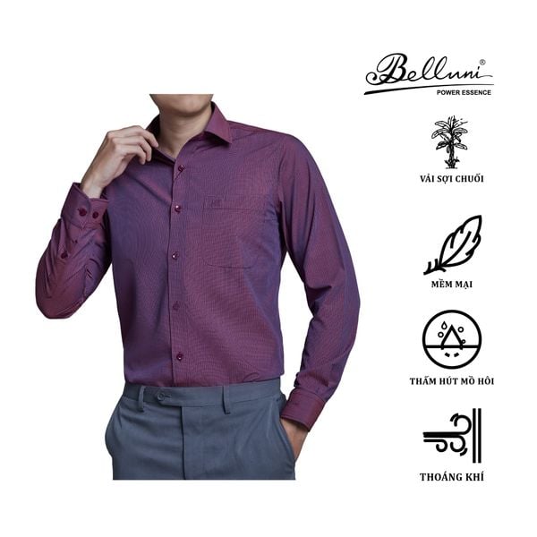  Áo sơ mi nam dài tay cao cấp BELLUNI vải sợi chuối - ABD.BAN.BE 179 BL 