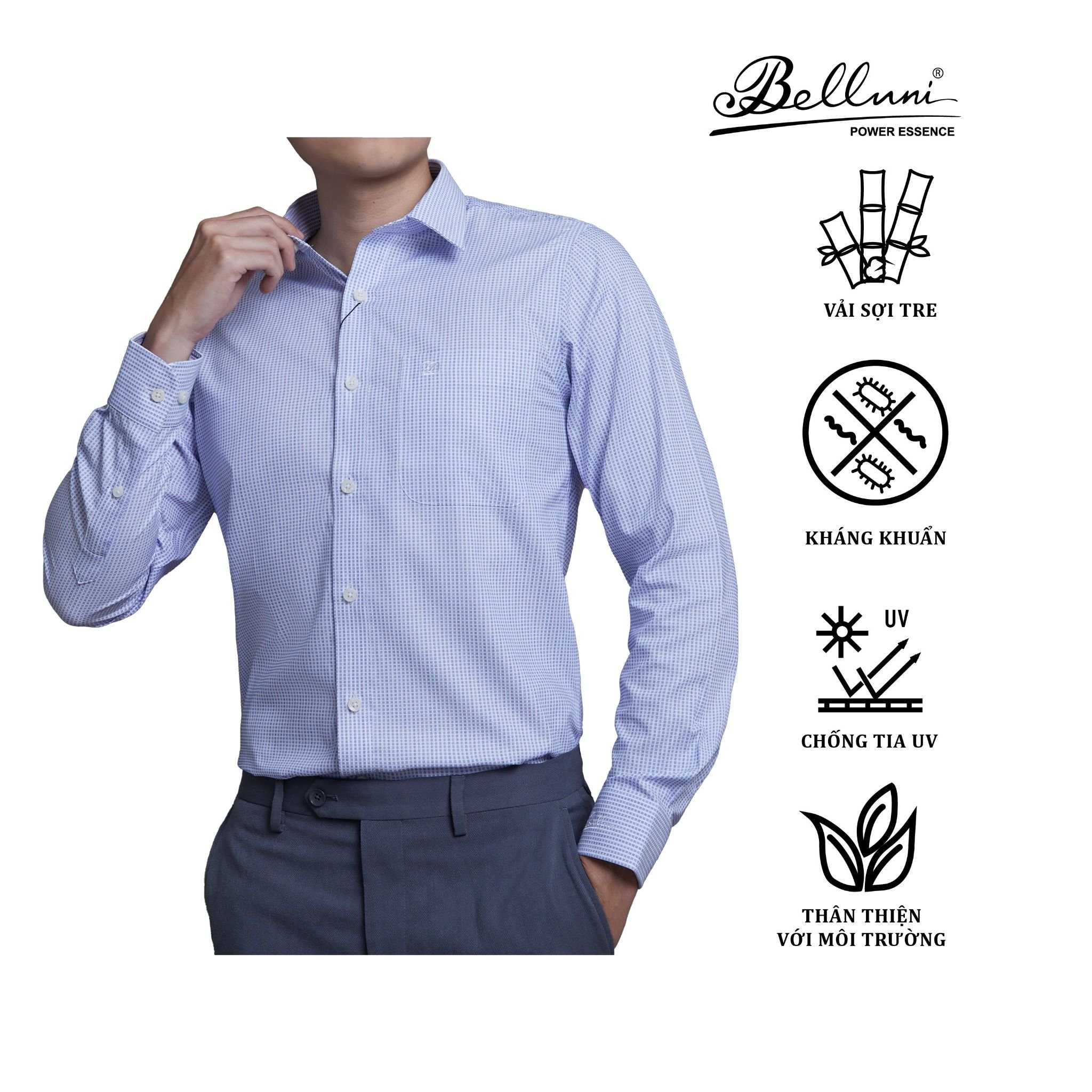  Áo sơ mi nam dài tay cao cấp BELLUNI vải sợi tre - ABD.BP.BE 184 B6 