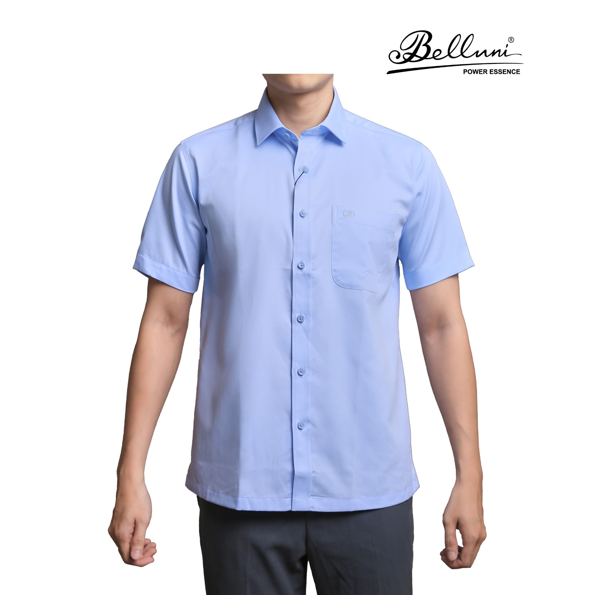  Áo sơ mi nam ngắn tay cao cấp BELLUNI chất vải tencel - ANL.PCMT.BE 6 B 