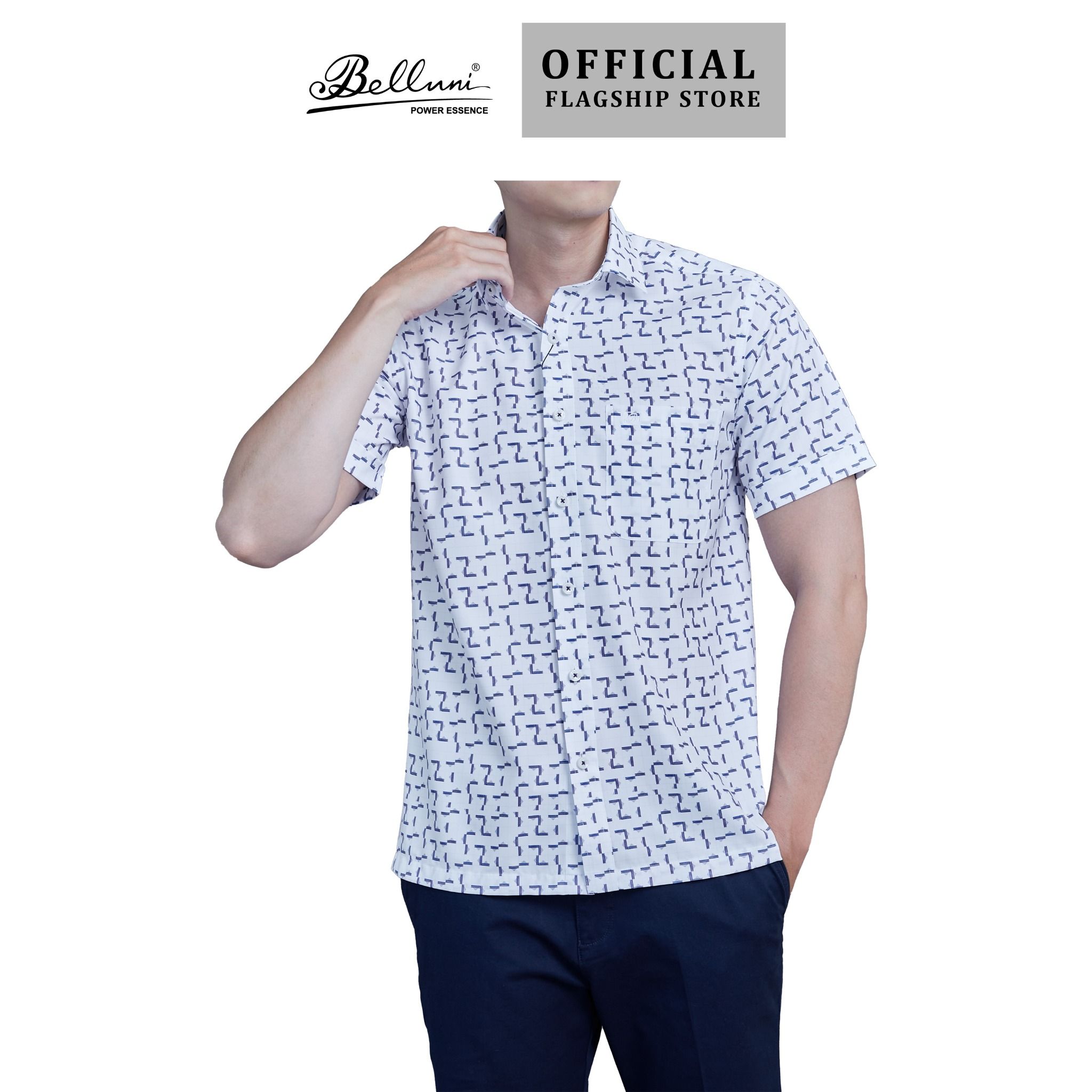  Áo sơ mi nam ngắn tay BELLUNI sợi COFREX thoáng mát nhanh khô - ABN.CR.BE 244 B3 