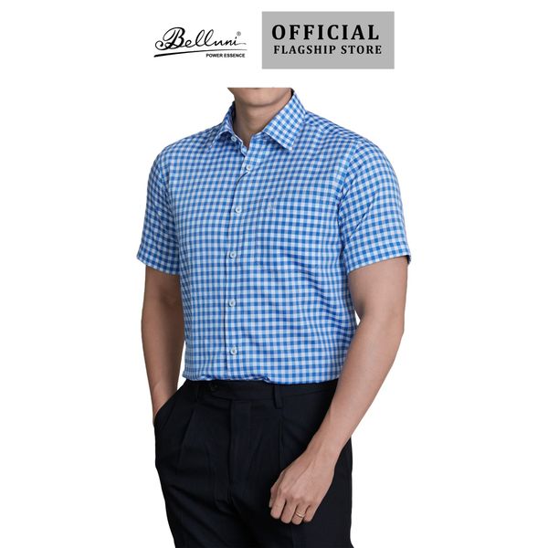  Áo sơ mi nam ngắn tay BELLUNI vải sợi dừa - ABN.CCP.BE 256 B3 