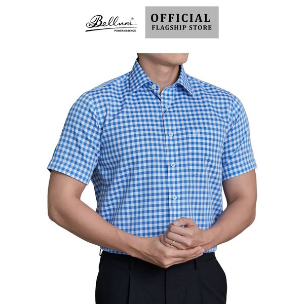  Áo sơ mi nam ngắn tay BELLUNI vải sợi dừa - ABN.CCP.BE 256 B3 