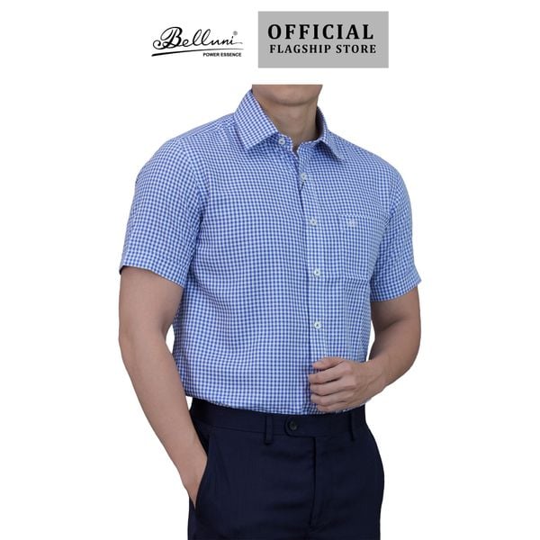  Áo sơ mi nam ngắn tay BELLUNI vải sợi dừa - ABN.CCP.BE 260 B4 