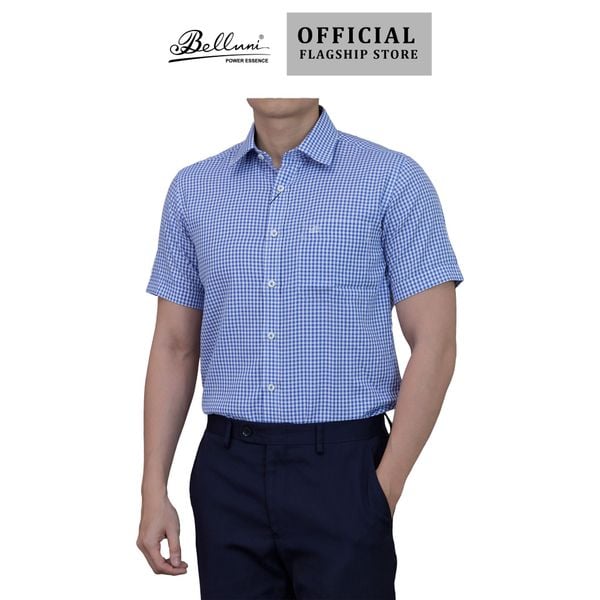  Áo sơ mi nam ngắn tay BELLUNI vải sợi dừa - ABN.CCP.BE 260 B4 