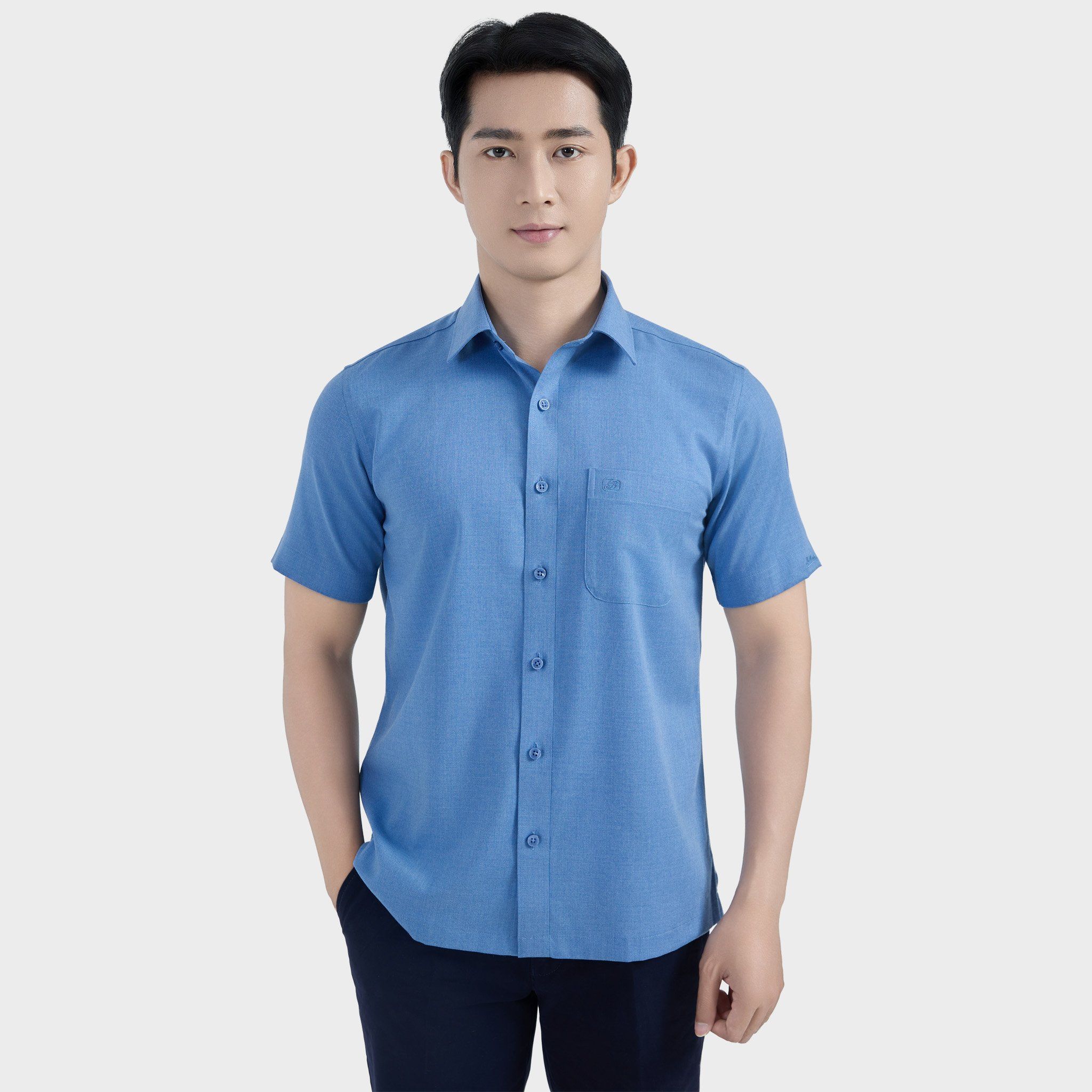  Áo sơ mi nam ngắn tay cao cấp BELLUNI vải sợi tre - ABN.BPS.BE 317 