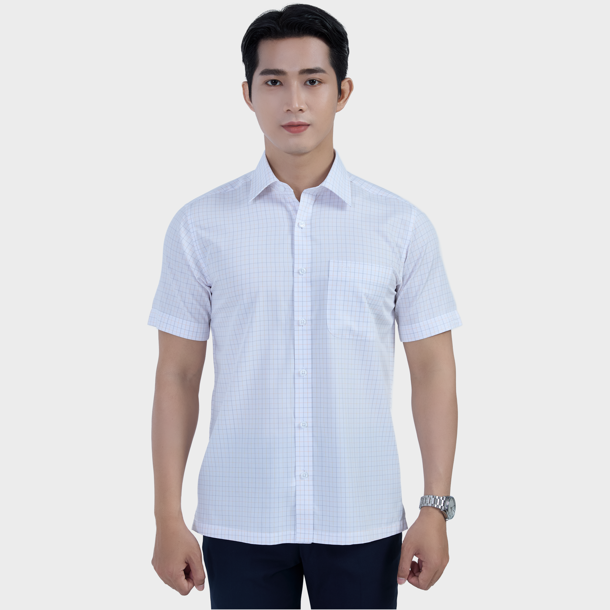  Áo sơ mi nam ngắn tay cao cấp BELLUNI vải sợi tre - ABN.BP.BE 313 