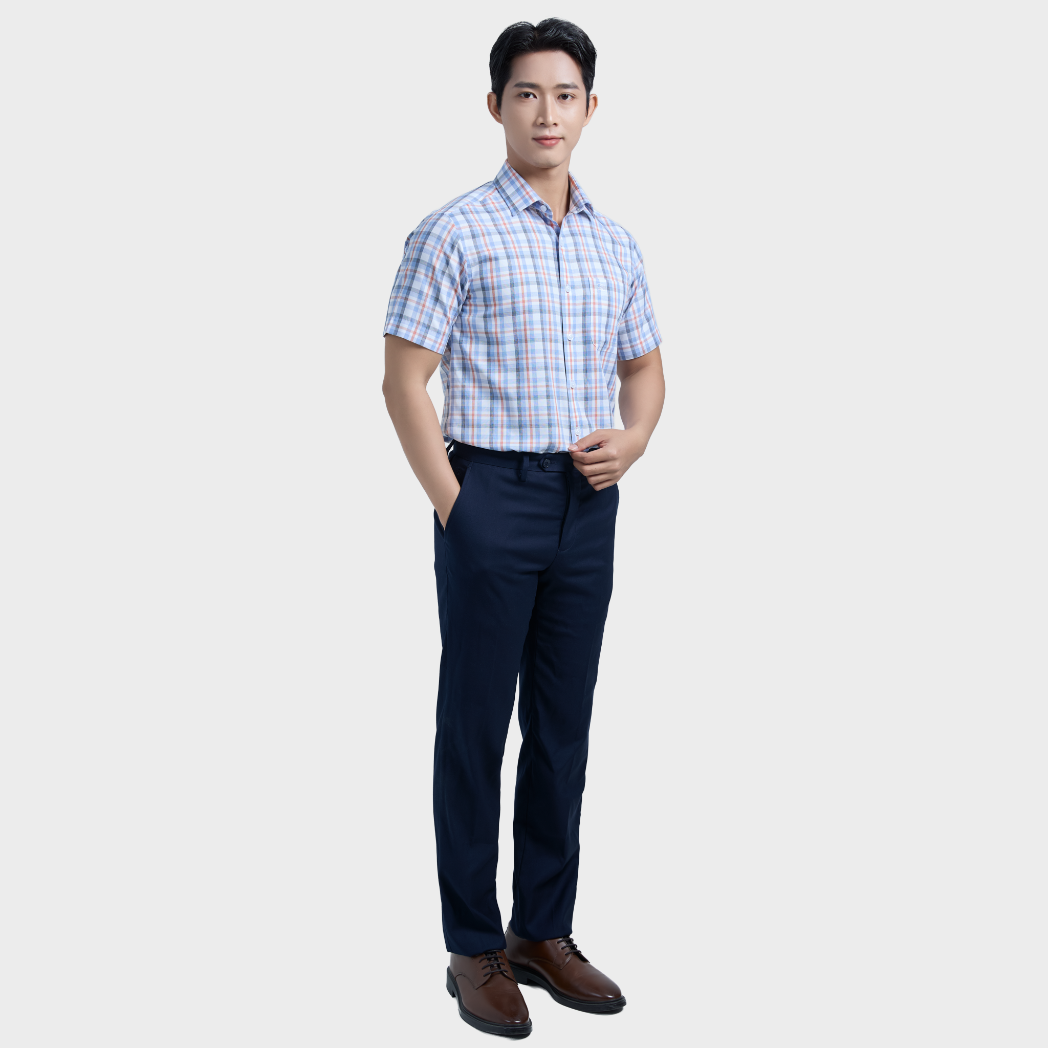  Áo sơ mi nam ngắn tay cao cấp BELLUNI vải sợi tre - ABN.BP.BE 305 