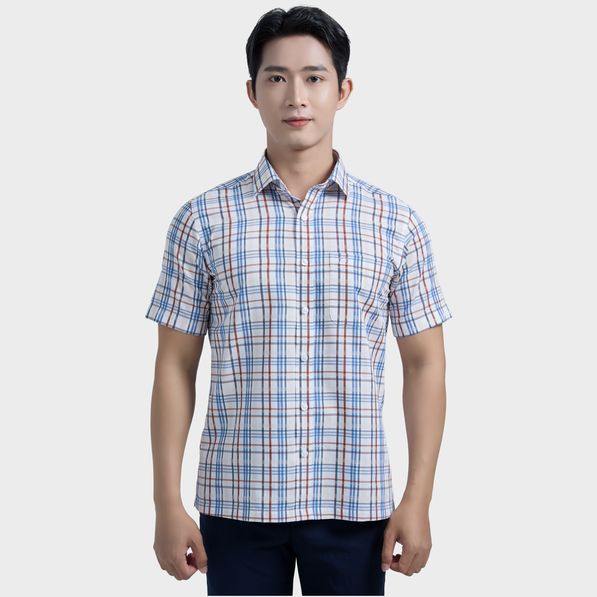  Áo sơ mi nam ngắn tay cao cấp BELLUNI vải sợi tre - ABN.BP.BE 305 